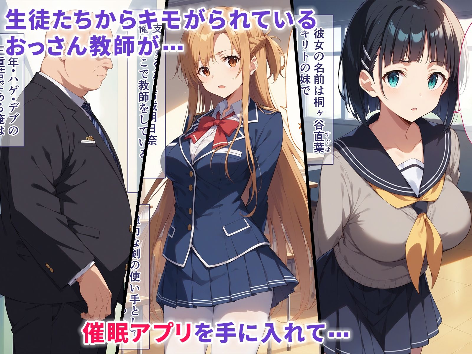 帰還者学園の巨乳コンビが催●おじさんに寝取られ孕まされる話|ぶるーとの冒頭シーン